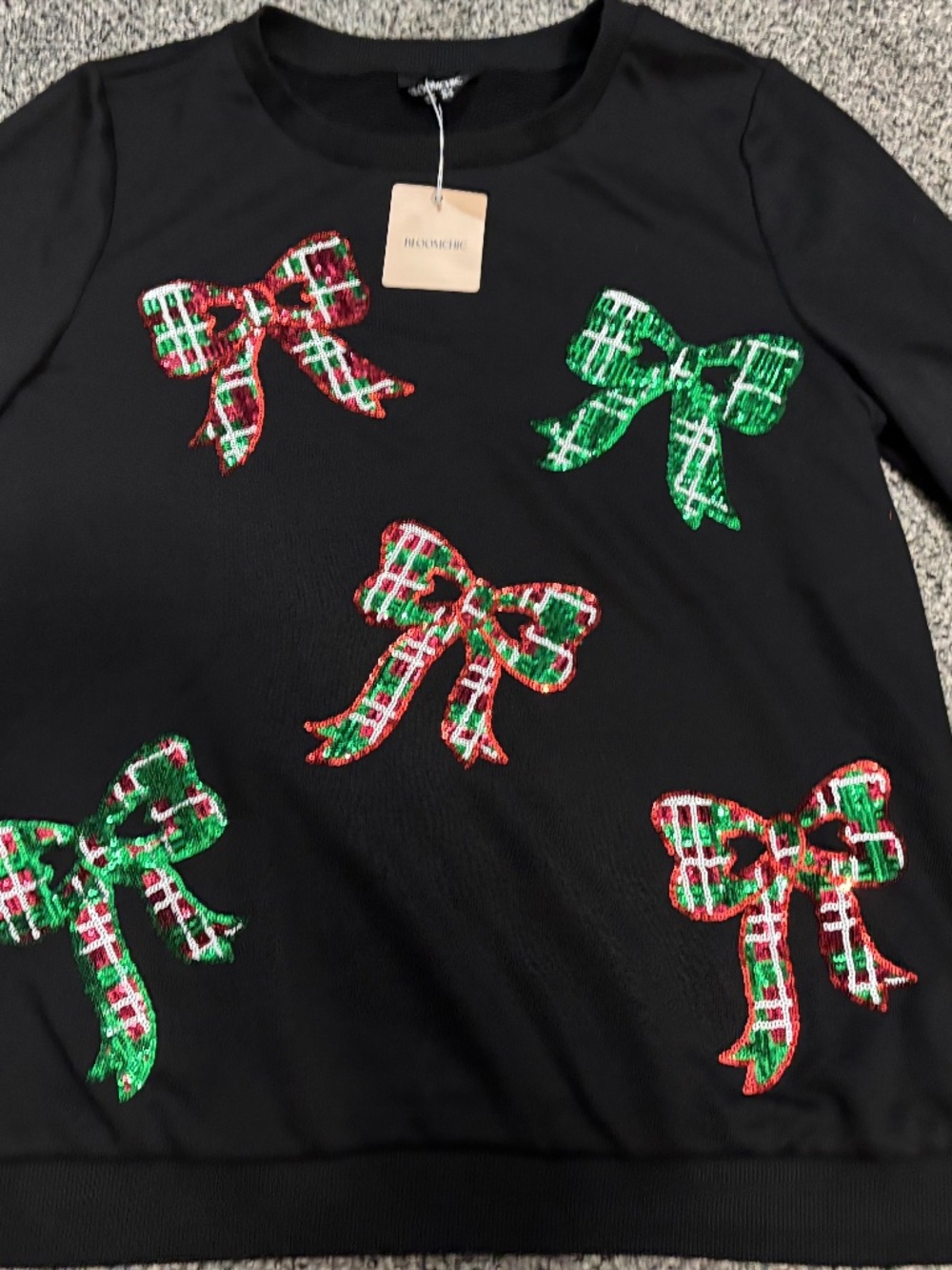 Bloomchic sequin bow sweatshirt 10 nwt